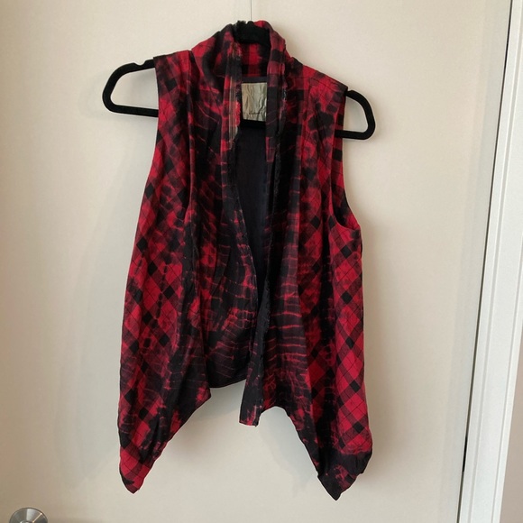 Anthropologie- Elevenses XS Plaid Rocker Vest ! - Picture 6 of 6